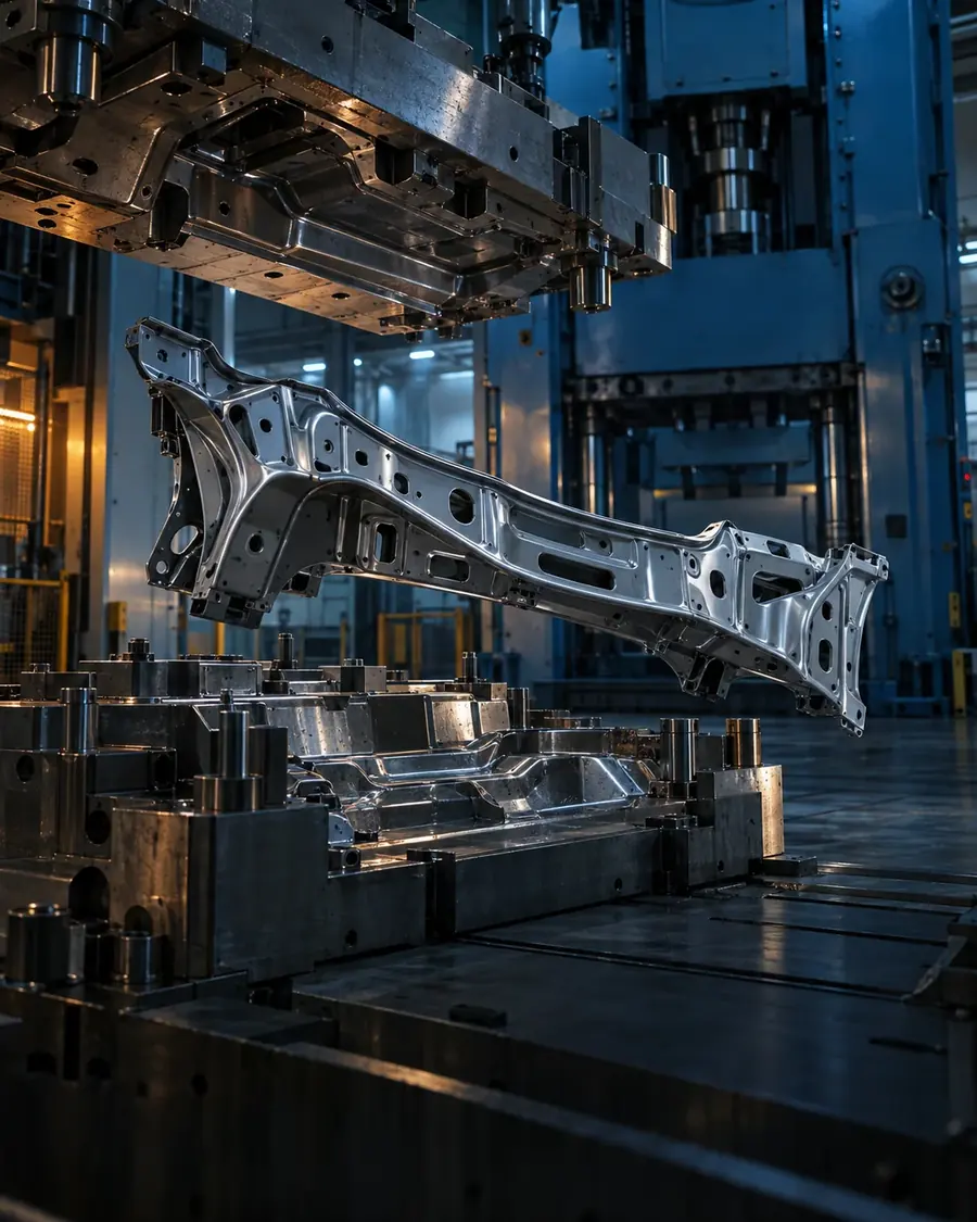 Large forming press with a structural part