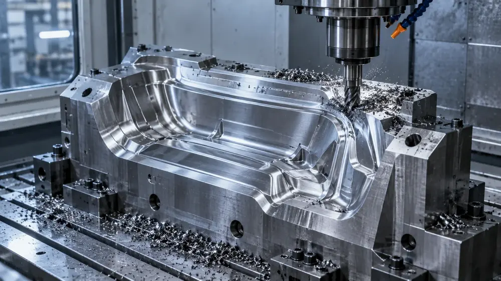 Die surface being machined after the correction